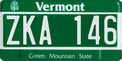 VT license plate ZKA146