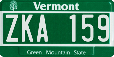 VT license plate ZKA159