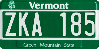 VT license plate ZKA185
