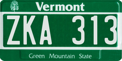 VT license plate ZKA313
