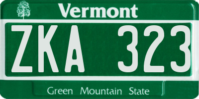 VT license plate ZKA323