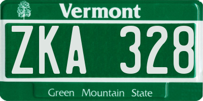 VT license plate ZKA328