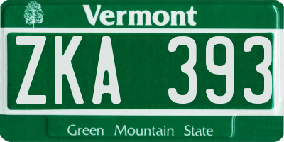 VT license plate ZKA393