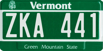 VT license plate ZKA441