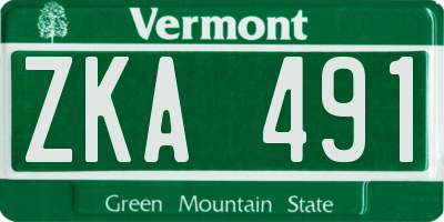 VT license plate ZKA491