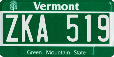 VT license plate ZKA519