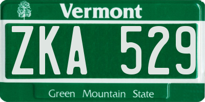 VT license plate ZKA529