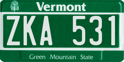 VT license plate ZKA531