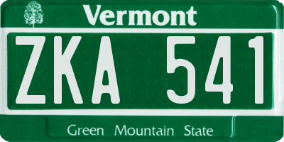 VT license plate ZKA541