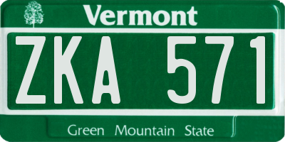 VT license plate ZKA571