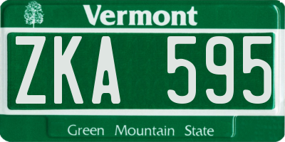 VT license plate ZKA595