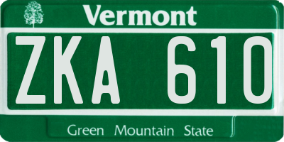 VT license plate ZKA610