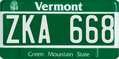 VT license plate ZKA668