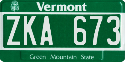 VT license plate ZKA673