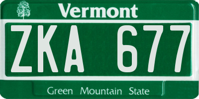 VT license plate ZKA677