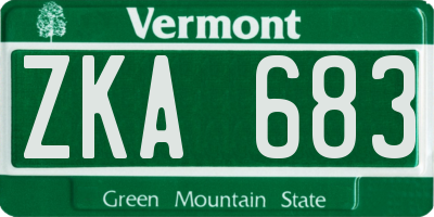 VT license plate ZKA683