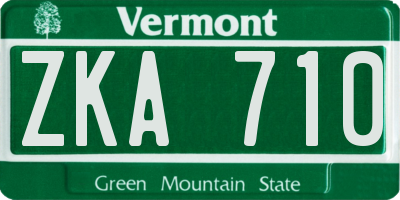 VT license plate ZKA710