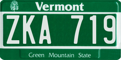 VT license plate ZKA719