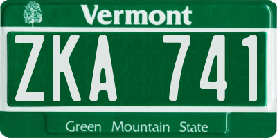 VT license plate ZKA741