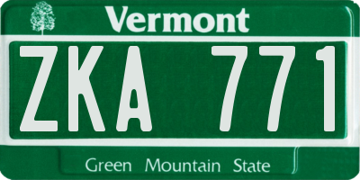 VT license plate ZKA771
