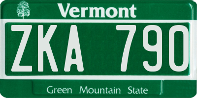 VT license plate ZKA790