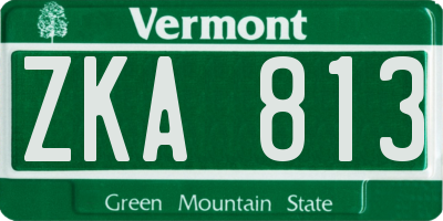 VT license plate ZKA813