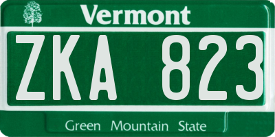 VT license plate ZKA823