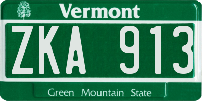 VT license plate ZKA913