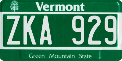 VT license plate ZKA929
