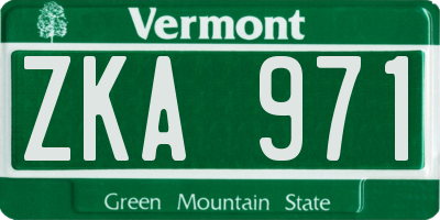 VT license plate ZKA971