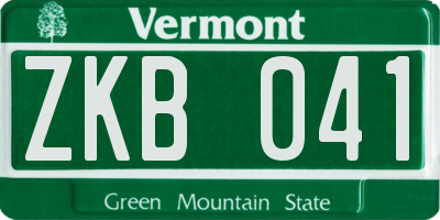 VT license plate ZKB041