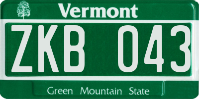 VT license plate ZKB043