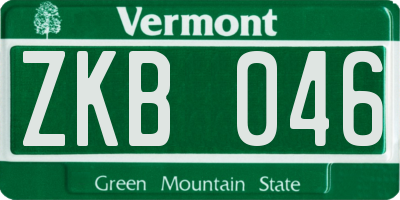 VT license plate ZKB046