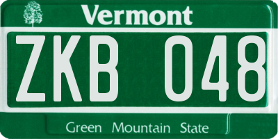 VT license plate ZKB048