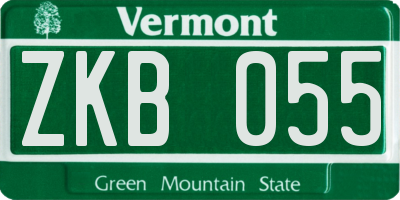 VT license plate ZKB055