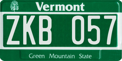 VT license plate ZKB057