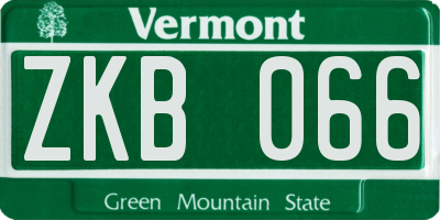 VT license plate ZKB066