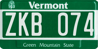 VT license plate ZKB074