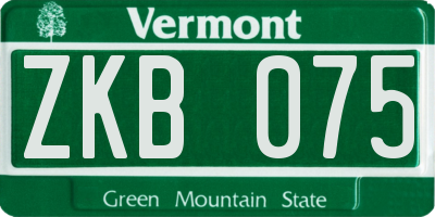 VT license plate ZKB075