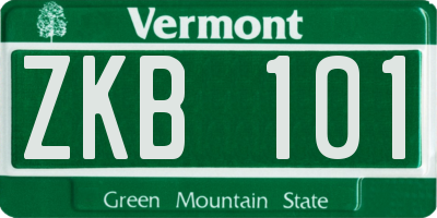 VT license plate ZKB101