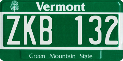 VT license plate ZKB132