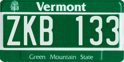VT license plate ZKB133