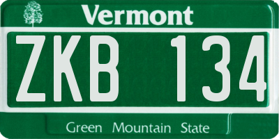 VT license plate ZKB134