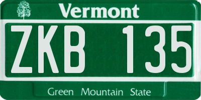 VT license plate ZKB135