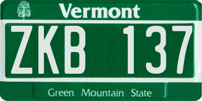 VT license plate ZKB137