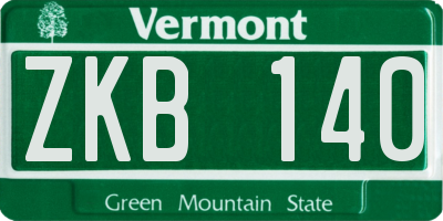 VT license plate ZKB140