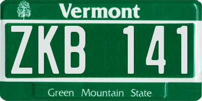 VT license plate ZKB141