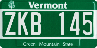 VT license plate ZKB145