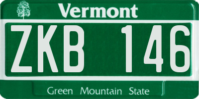 VT license plate ZKB146