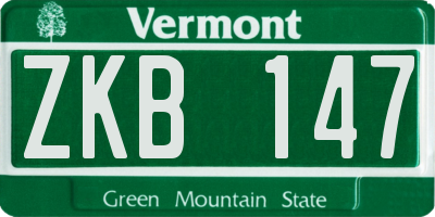 VT license plate ZKB147